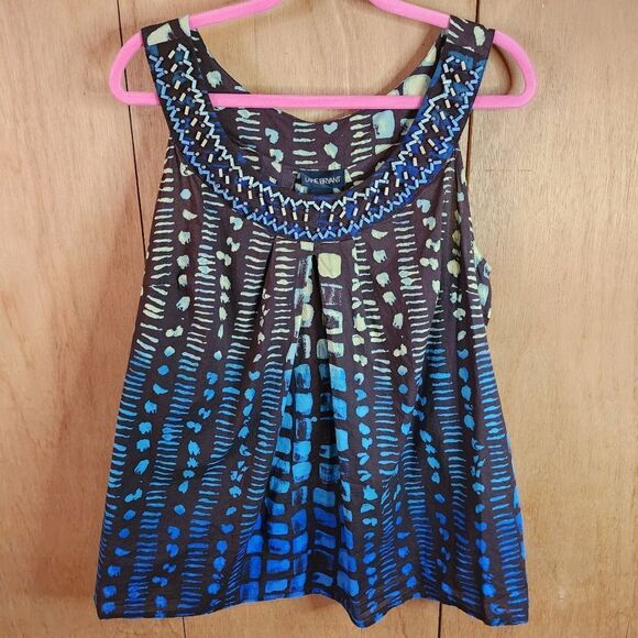 Lane Bryant Sleeveless Embellished Scoop Neck Blouse Size 1 - Picture 1 of 8